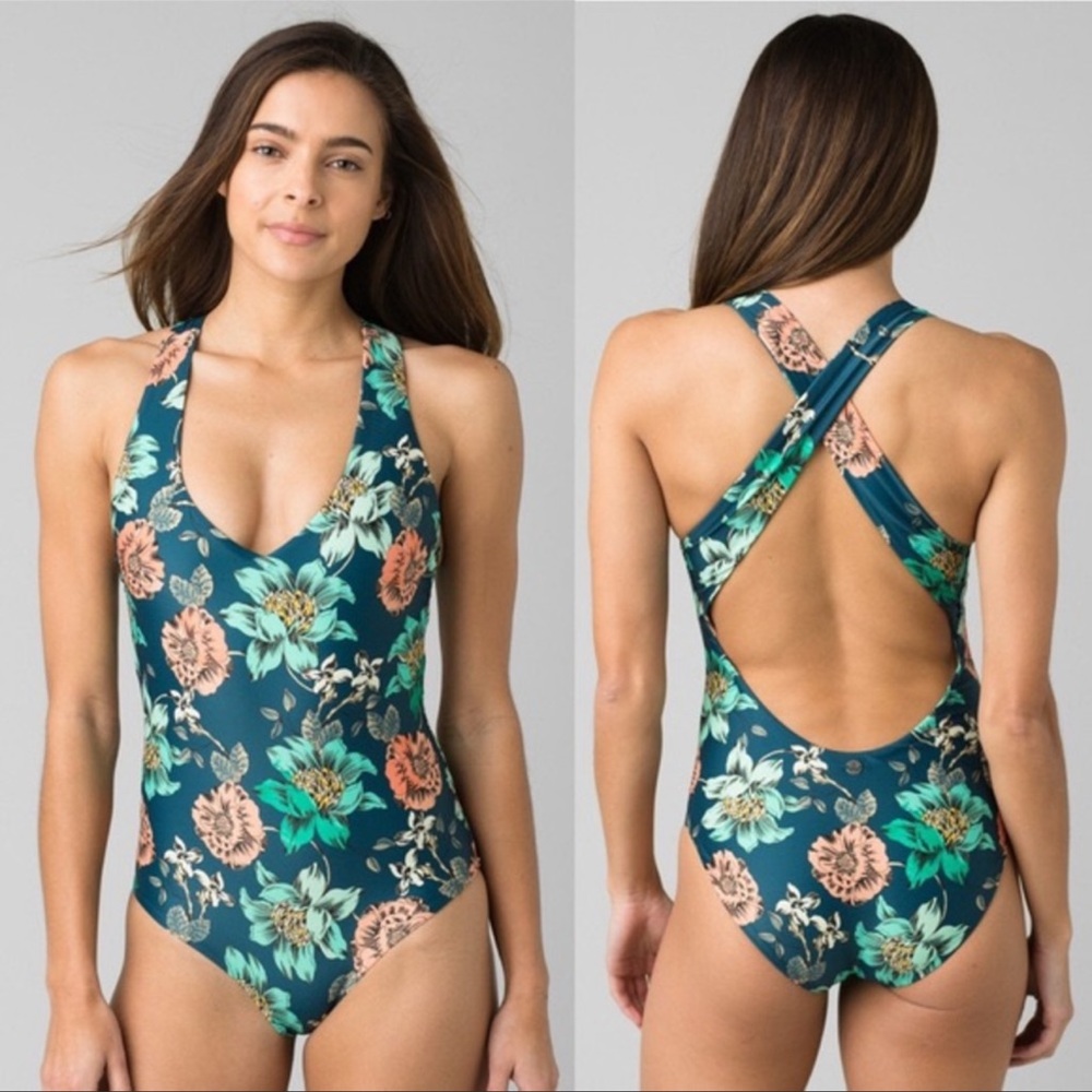Prana Ella Floral One Piece Swimsuit XL